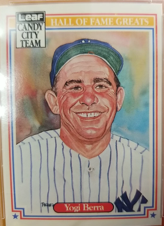 Leaf Candy City Team 1987 # H2 Yogi Berra PSA como nuevo 9 Pop 3 solo 1 patio superior Foto 2 de 3