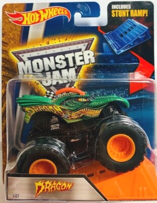 New Hot Wheels Monster Jam Dragon w/ Orange Stunt Ramp #07 US HotRod Association