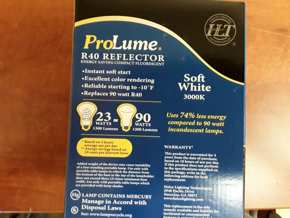 ProLume 109286 R40 Reflector Indoor Flood 5K Fluorescent Bulbs  - Image 3 of 3
