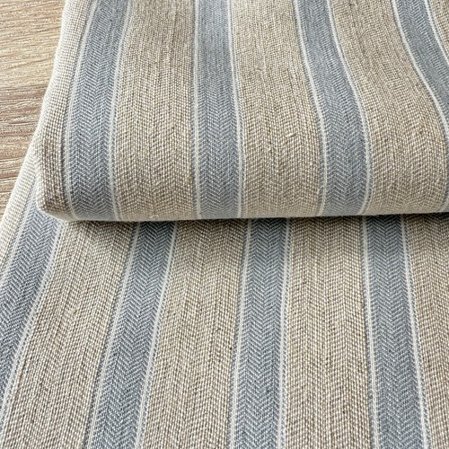 Herringbone Stripe LINEN blend Fabric. 143cm wide, Price per 1/2 m - Picture 5 of 10