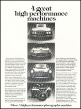 1975 Nikon Camera Ferrari Maserati Vintage Advertisement Print Art Car Ad J636A