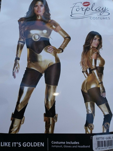 Sexy Gold Metallic Droid Star War Cosplay Halloween Costume w/Gloves Sexy Gold Metallic Droid Star War Cosplay Halloween Costume w/Gloves