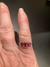 Sterling silver Ruby ring size 6.5