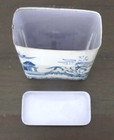 Vintage Blue Willow Spice Tin Pagoda Metal Canister Great Britain Empty — photo 6