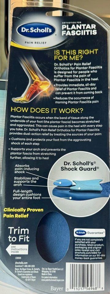 Órteses femininas para alívio da dor Dr. Scholl's para fascite plantar - 1 par,... - Imagem 2 de 2