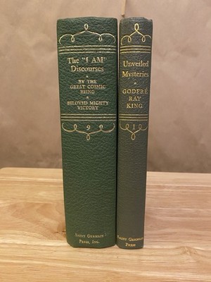 GODFRE RAY KING Lot of 2 Book I Am Discourses Vic, Unveiled Mysteries Vol 1,9 HC