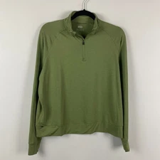 REI Co-op Green Active Pursuits 1/4 Quarter Zip Stretch Top Womens Large