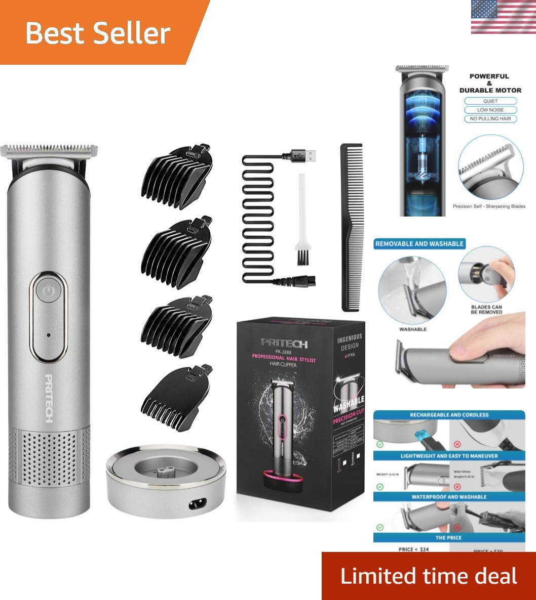 Cordless Electric Beard Trimmer - 150 Minutes Battery & Complete Grooming Kit
