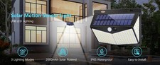 Bright 212 LED Solar Powered Outdoor Garden Wall Security Lights 4 Pack PIR