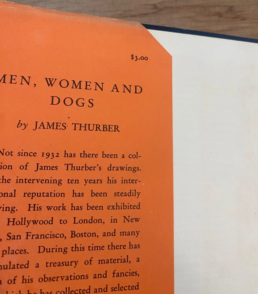 THURBER'S MEN, WOMEN AND DOGS by James Thurber & Dorthy Parker 1943 1st Ed HBDJ - Image 2 of 4