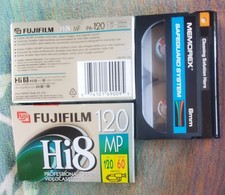 2 FUJIFILM Hi8 Videocassettes 120 MP P6-120 Fuji Blank Video Cassette  BONUS