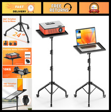 Adjustable Projector Stand Tripod 26.6"-47.2" on Wheels, Portable Floor Mount fo