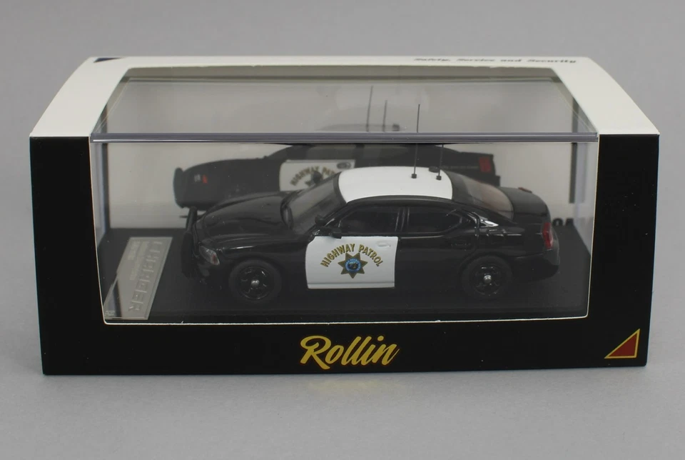 1:64 *ROLLIN DIECAST* Black CALIFORNIA HIGHWAY PATROL Dodge Charger Police Car - Image 3 of 3