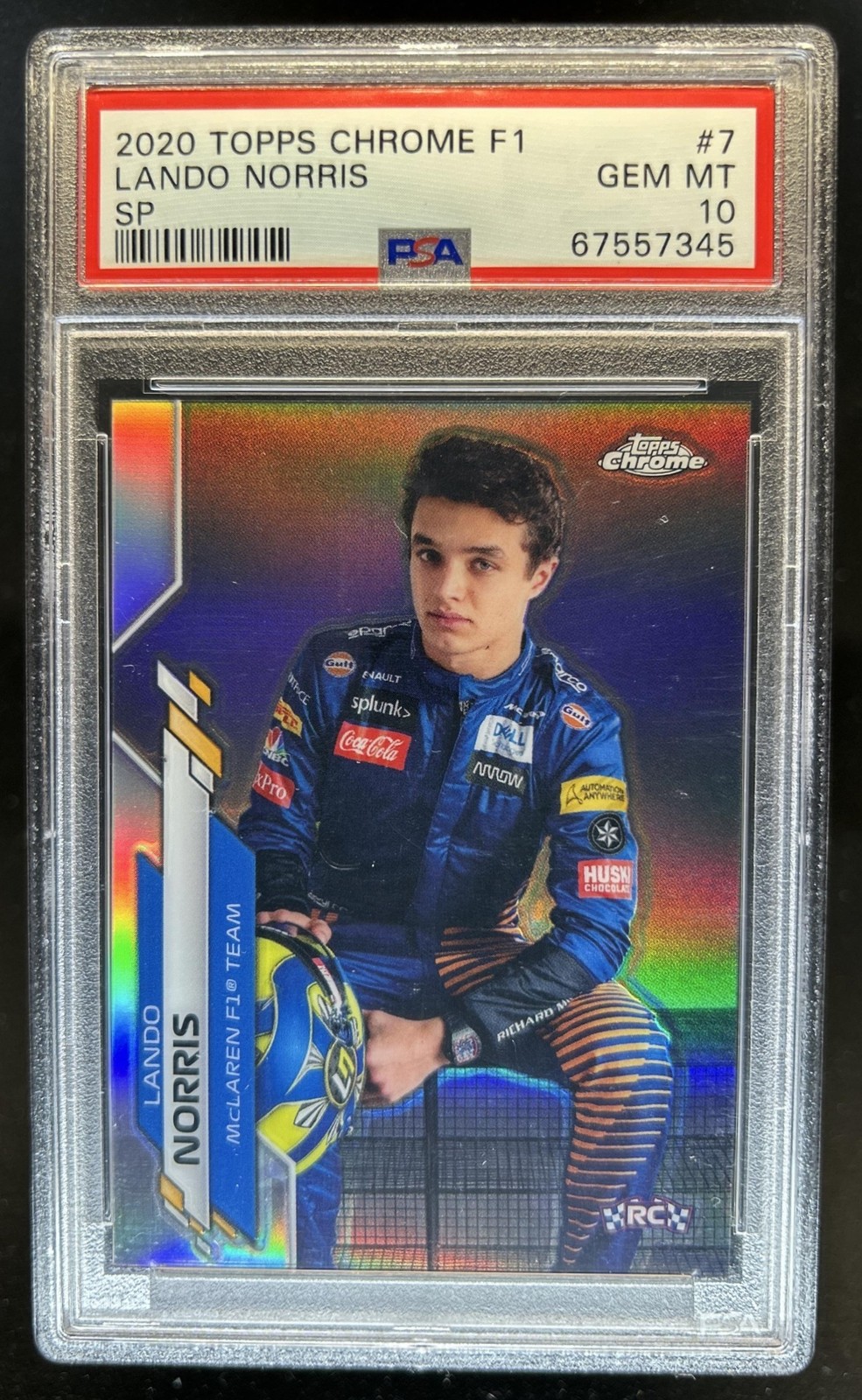 2020 Topps Chrome F1 Formula 1 Lando Norris RC Rookie SP VAR #7b PSA 10 GEM MINT