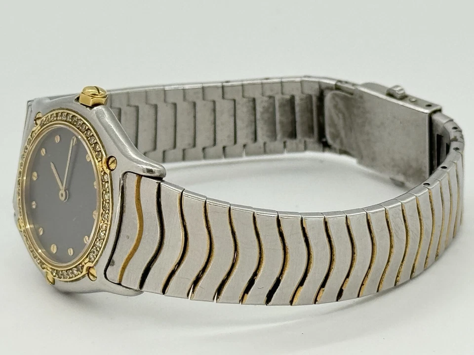 Reloj de cuarzo Ebel clásico onda esfera gris bisel diamante 28 mm 409192 - NO FUNCIONA Foto 3 de 4