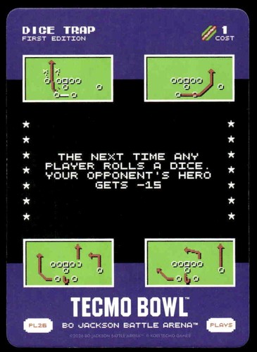 2026 Bo Jackson Battle Arena TECMO BOWL BOBA PL-26 PL26 Dice Trap SP