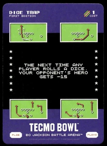 2026 Bo Jackson Battle Arena TECMO BOWL BOBA PL-26 PL26 Dice Trap SP