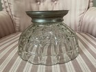 Metal Footed Pedestal Thick Glass Bowl Starburst Pattern Mold Blown 5” X 8” — photo 4