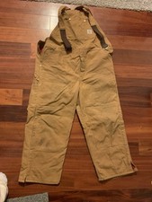 Carhartt Duck Bib Overalls Mens 42x28 6FBQZ Double Knee Barn Denim Brown Work