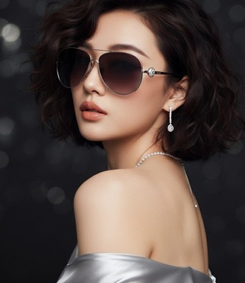 Chopard Aviator Sunglasses With Crystal - SCH B33S 0377