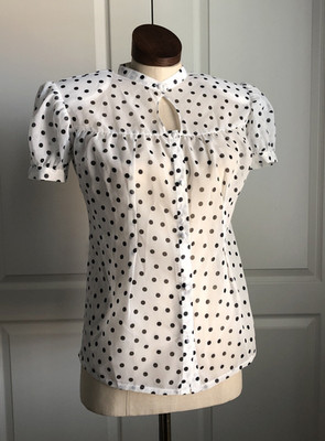 Ladies Lana Dot Blouse 20369 Secrets In Lace Short Sleeve Polka Dot Size XL
