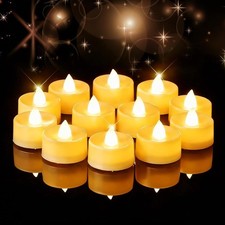 12 24 50 100 150 Pack Flameless LED Tea Light Candles Battery Operated Warm