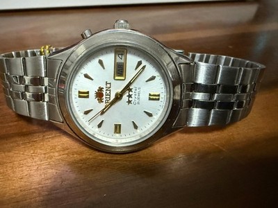 Orient Crystal 21 Jewels Automatic Watch Silver White Dial Day