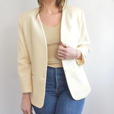 pure wool cream single button blazer