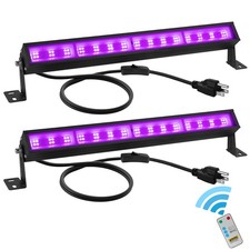 LED Black Light Bar 38W 22x22ft Area Plug Switch for Glow Party 2 Pack