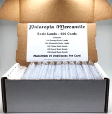 MTG - 500 Basic Lands - Magic the Gathering - Mixed Sets - Max 10 Dupes per Card