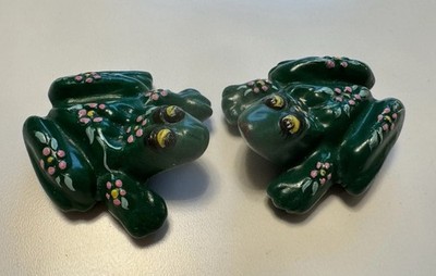 Vintage Anatomically Correct Ceramic Frogs Naughty Male & Female 2.5  Hand Paint