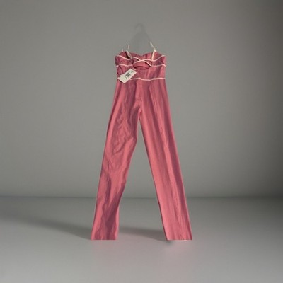 NWT L*Space Active Ace Jumpsuit Pink Medium M One Piece Workout Yoga 27  Inseam
