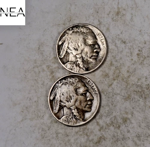 1929-S+1930-S Buffalo Nickel Set/Lot ~ XF/AU ~ZB24