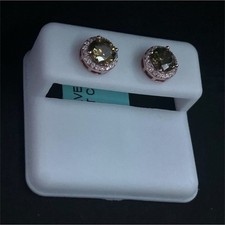 925 Sterling Silver Halo Stud Earrings 