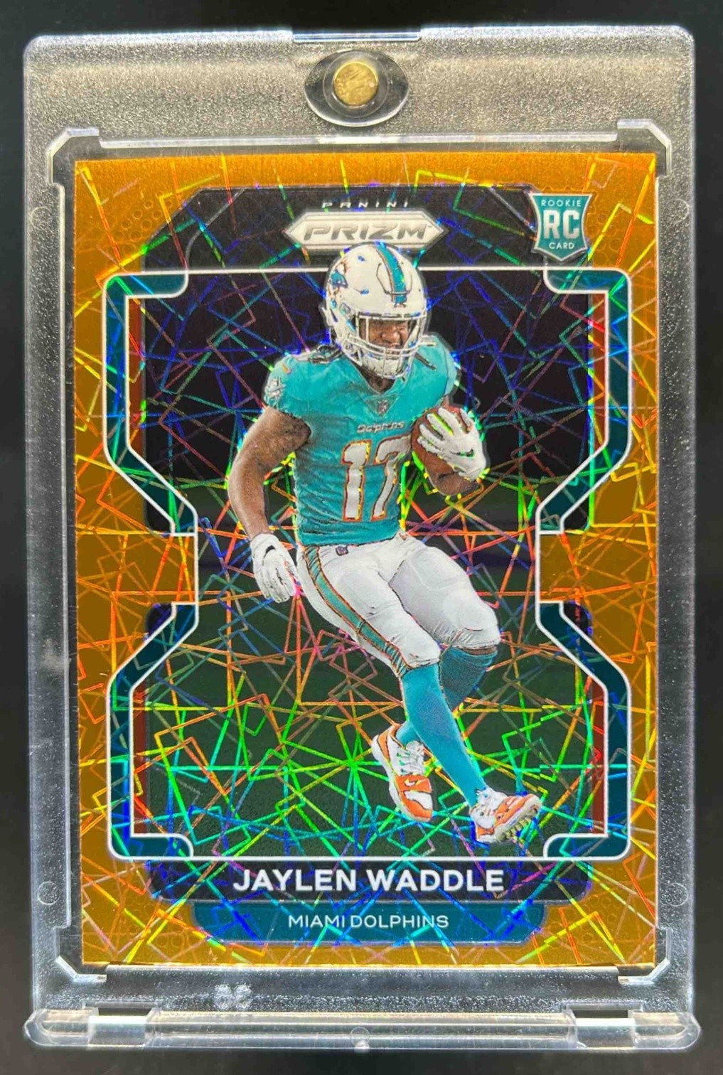 2021 Prizm Jaylen Waddle RC Lazer Rookie #338 Dolphins