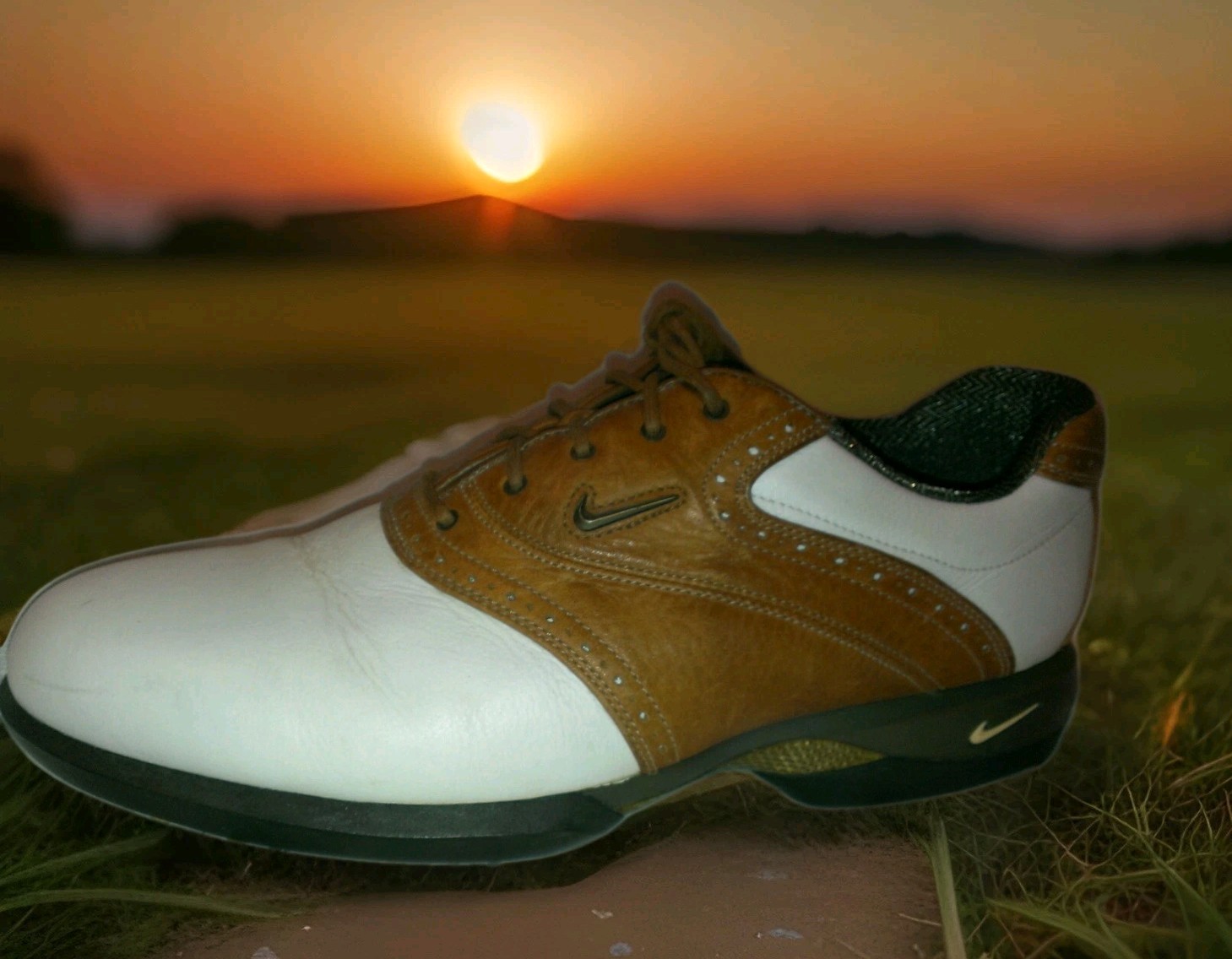 Brown White Leather Mens 8.5 Waterproof