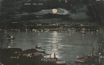 A View of Quebec Skyline As Seen From Levis, Quebec, Canada Night time a 5391