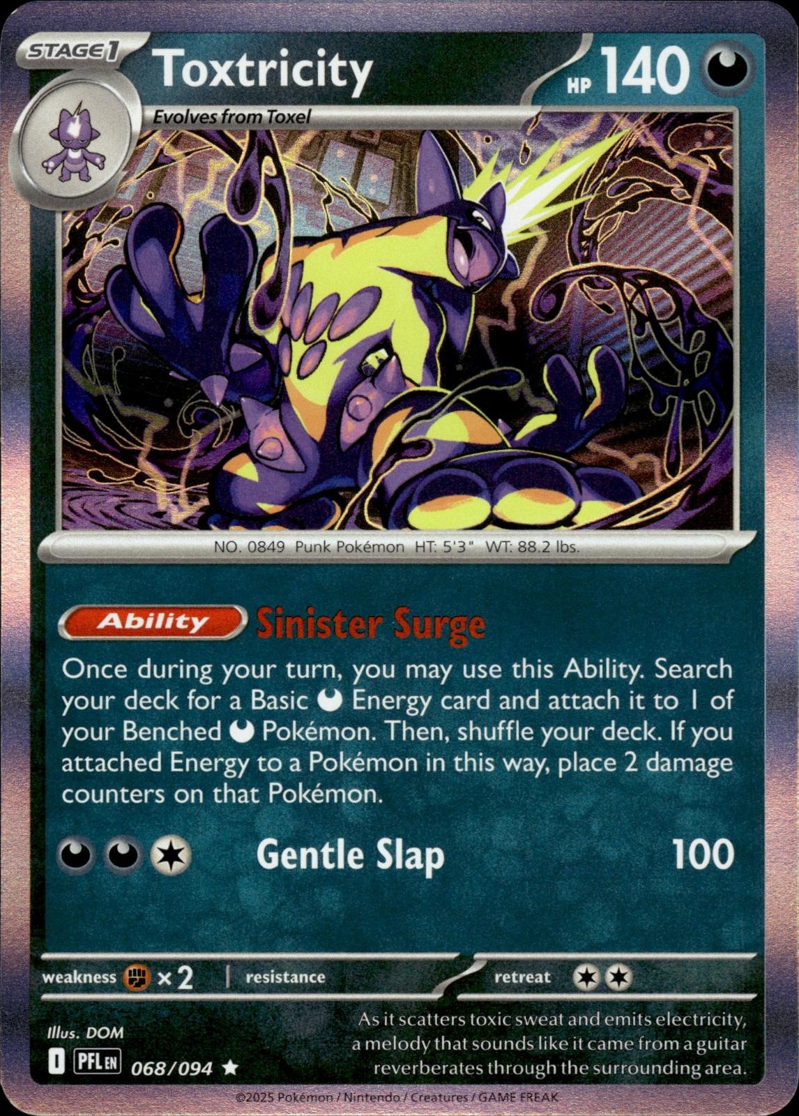 TOXTRICITY 068/094 RARE PHANTASMAL FLAMES POKEMON HOLO NM