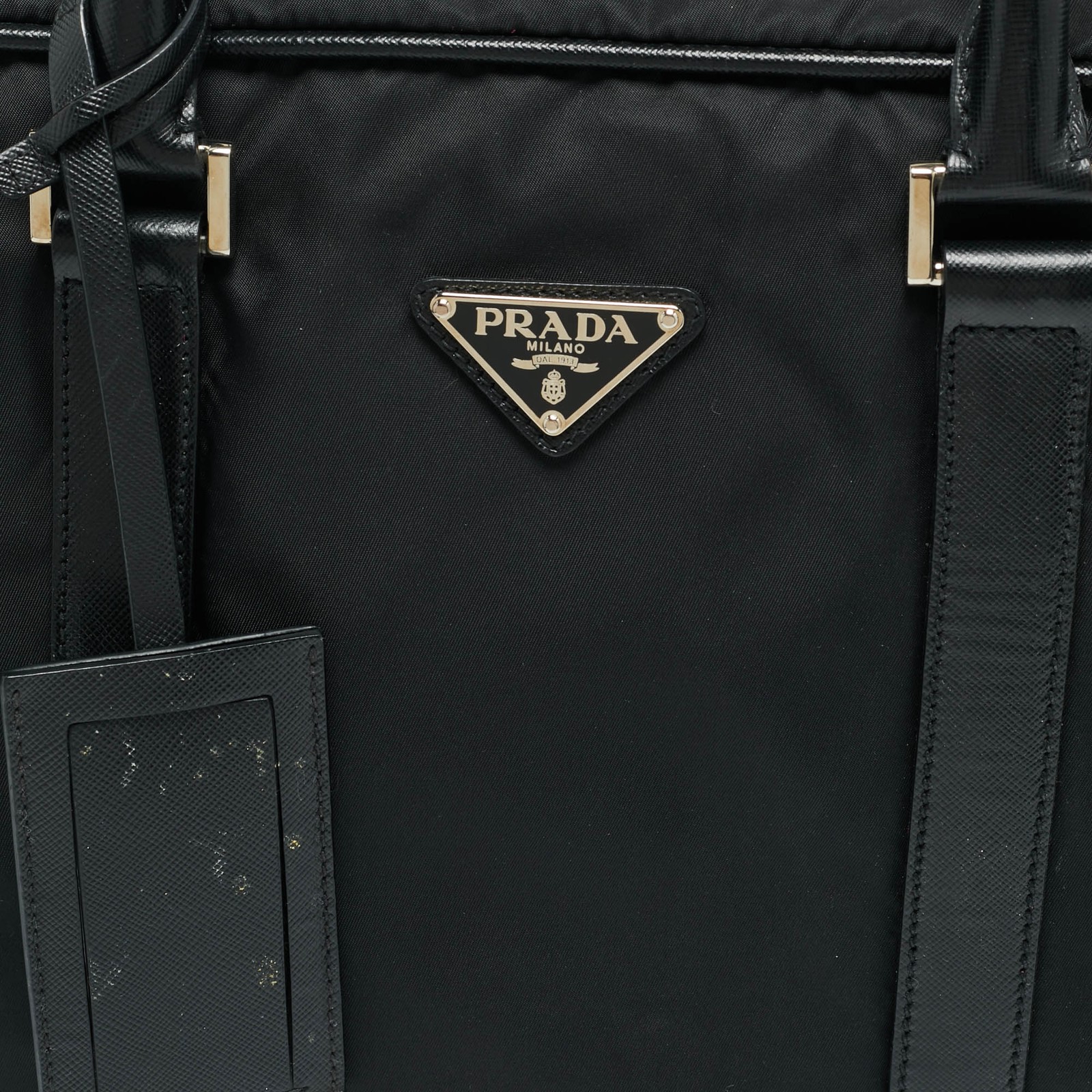 Prada Black Saffiano Lux Leather and Nylon Laptop Briefcase Bag thumbnail 5