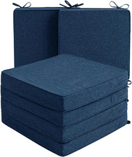 Outdoor Chair Cushions, Set of 6, 18.5 X 16 Inch, Navy Blue