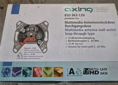 Axing BSD 963-12N Multimedia-Durchgangsdose 12 dB | 5 1006 MHz | CATV | DATA : 1