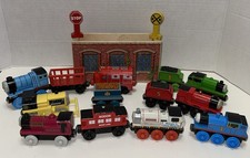 Lot Of 13 Thomas Wooden Railway Wooden Magnetic Train Engines  Accessories