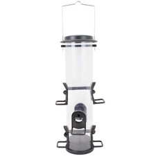 Perky-Pet 3266 Black 4 lbs. Capacity 6 Ports Plastic Tube Wild Bird Feeder