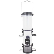 Perky-Pet 3266 Black 4 lbs. Capacity 6 Ports Plastic Tube Wild Bird Feeder