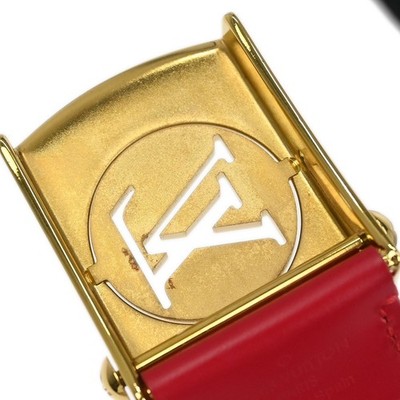 Louis Vuitton Red Ceinture Fortune Belt LV Cut Out M9734W CA1102 #80/32 115704 Louis Vuitton Red Ceinture Fortune Belt LV Cut Out M9734W  main image 4