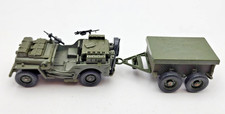 Solido 1/43 Diecast Willy's Army Jeep No.1322 with 4 Wheel Utility Trailer