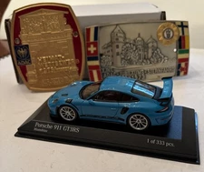 Porsche 911 GT3 RS 1 Of 333 pieces Miami blue 1:43 MiniChamp