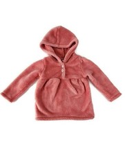 Carters Fleece Hoodie Pullover Top Girls 5T Pink Dusty Rose Very Soft Plush