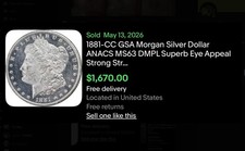 MS 63 Graded 1881 Year Morgan US Dollars (1878-1921) for sale | eBay