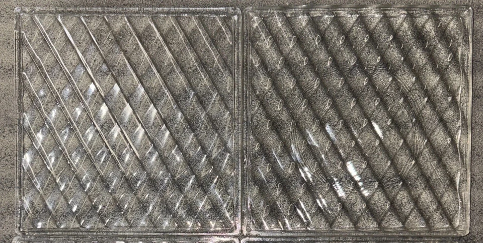 Vintage Glass Panes (2) Two  Diamond Prism Antique Window Tile 4x4 Tudor - Image 2 of 4